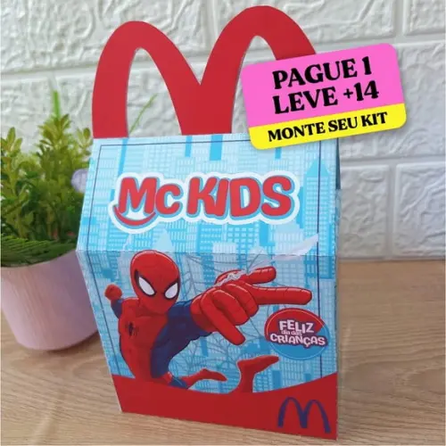 Arquivo de Corte Caixa Mc Lanche Feliz Homem Aranha