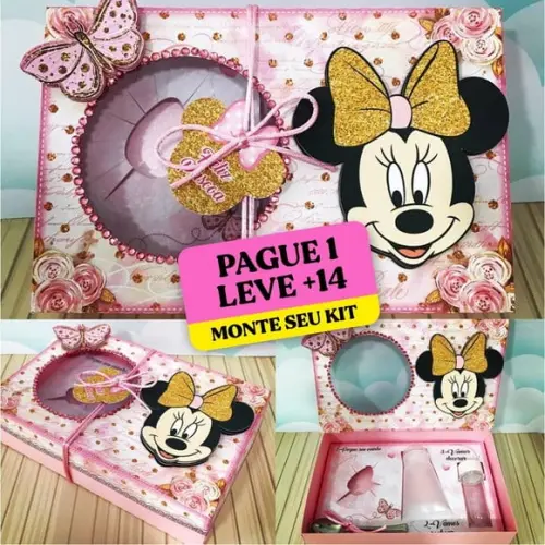 Arquivo de Corte Caixa Mini Confeiteiro Minnie Rosa 4