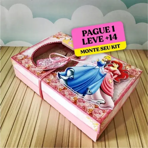 Arquivo de Corte Caixa Mini Confeiteiro Princesas Disney 2
