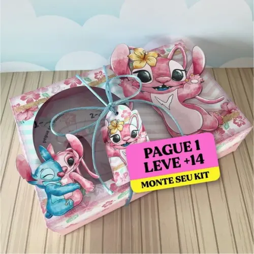 Arquivo de Corte Caixa Mini Confeiteiro Stitch Rosa 1