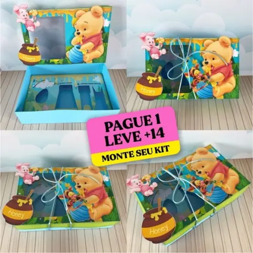 Arquivo de Corte Caixa Mini Confeiteiro Ursinho Pooh 2