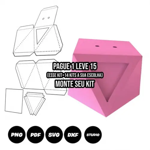 Arquivo de Corte Caixa Triangular Molde Limpo 1