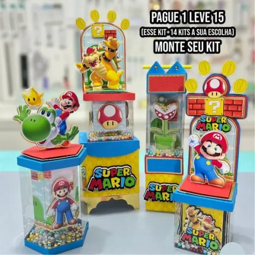 Arquivo de Corte Caixa Vitrine Super Mario 1