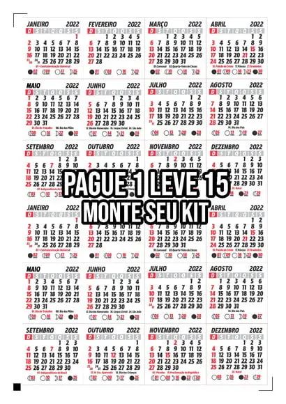 Arquivo de Corte Calendário 2022 3 Png/pdf +14