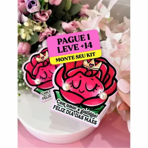 Arquivo de Corte Card Brinco Rosa Vermelha Dia das Mães