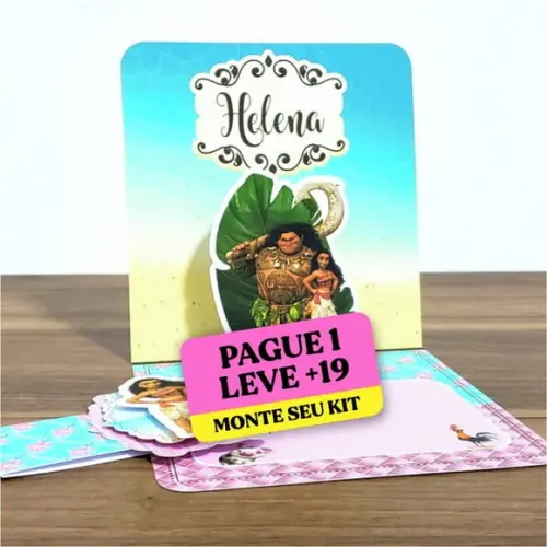 Arquivo de Corte Convite Pop Up Moana 1