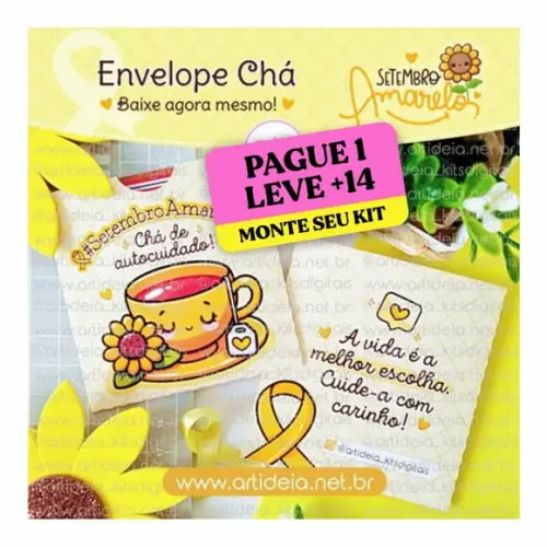 Arquivo de Corte Envelope Chá Setembro Amarelo