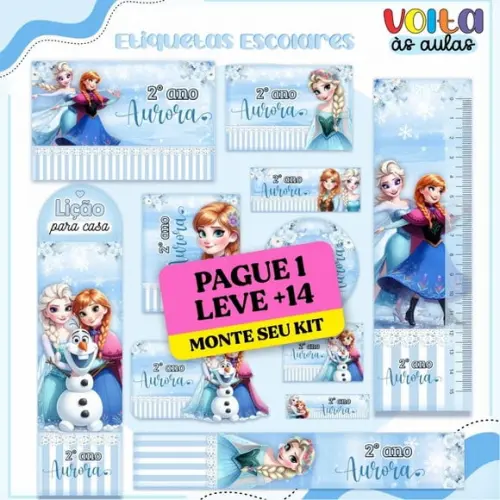 Arquivo de Corte Etiqueta Escolar Frozen 1