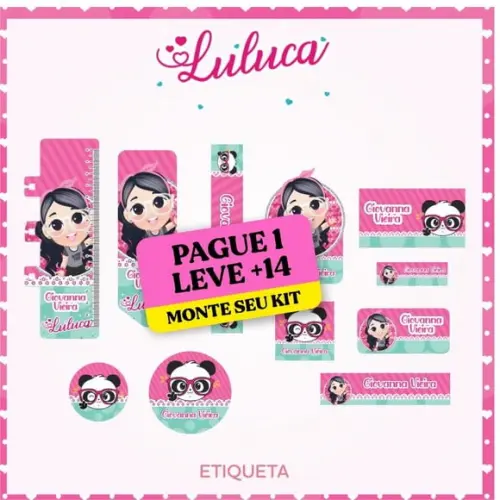 Arquivo de Corte Etiqueta Escolar Luluca 1