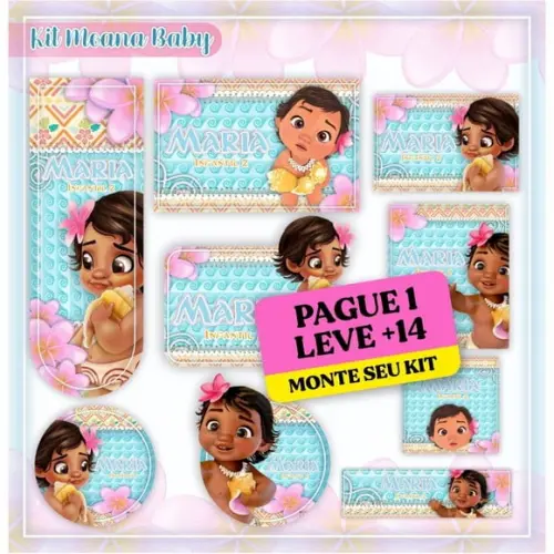 Arquivo de Corte Etiqueta Escolar Moana Baby