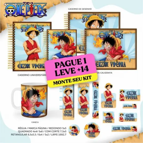 Arquivo de Corte Etiqueta Escolar One Piece 1