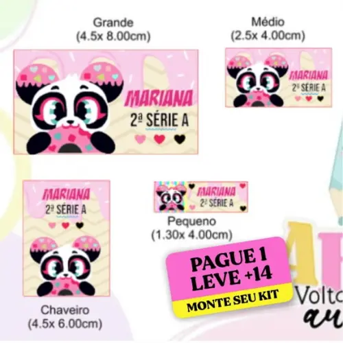 Arquivo de Corte Etiqueta Escolar Panda Donuts Puket 3