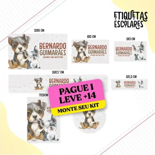 Arquivo de Corte Etiqueta Escolar Pet Menino