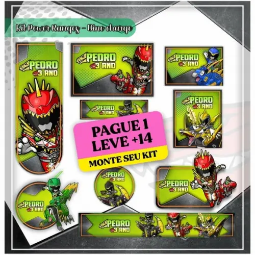 Arquivo de Corte Etiqueta Escolar Power Rangers 1
