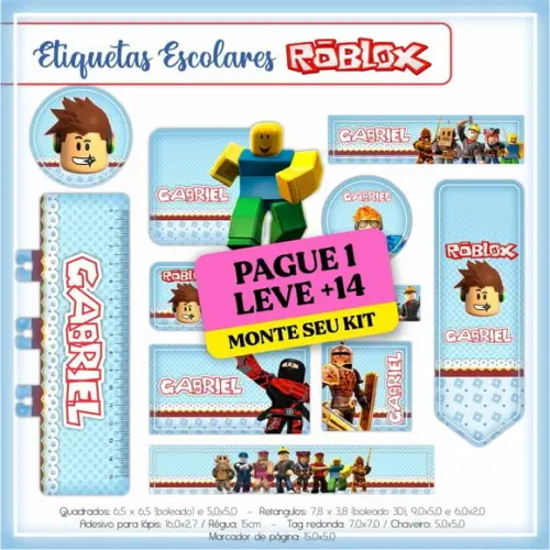 Arquivo de Corte Etiqueta Escolar Roblox Menino 2