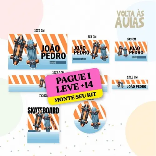 Arquivo de Corte Etiqueta Escolar Skate 1