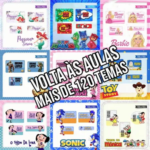 Arquivo de corte Etiqueta escolar STUDIO/PDF +14 ARQUIVOS
