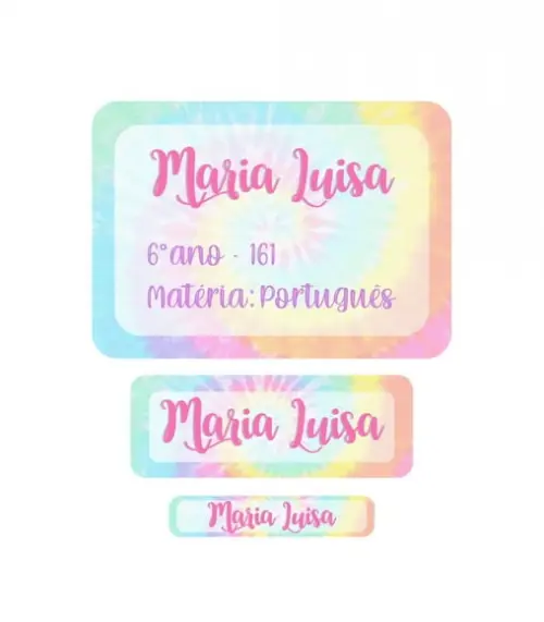 Arquivo de corte etiqueta escolar tie dye 2 PNG