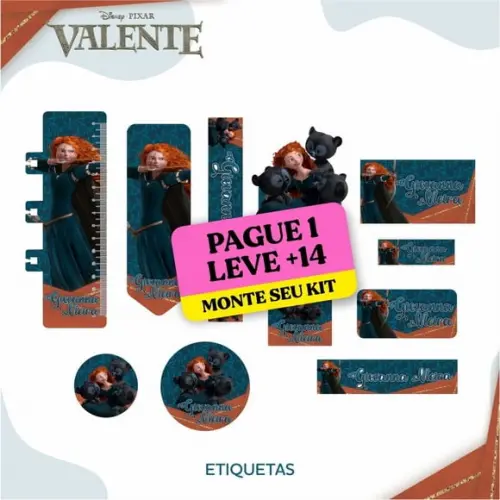 Arquivo de Corte Etiqueta Escolar Valente