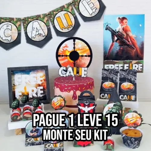 Arquivo de corte Free Fire 3 STUDIO/PDF +14 ARQUIVOS
