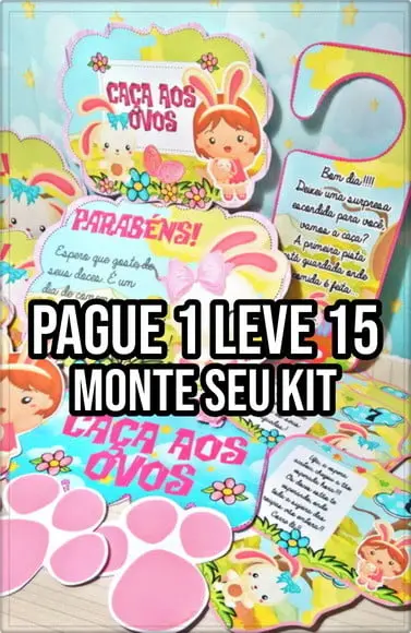 Arquivo de corte Kit Caça aos ovos de páscoa STUDIO E PDF+14