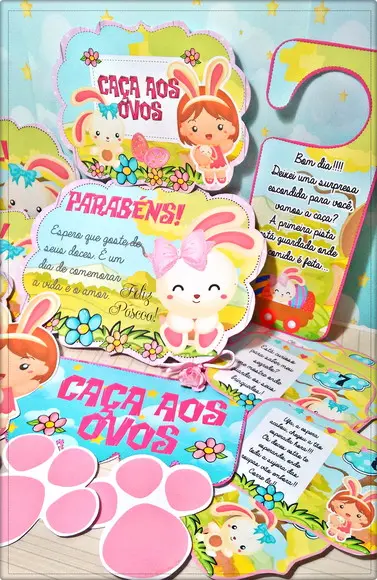 Arquivo de corte Kit Caça aos ovos de páscoa STUDIO E PDF+14