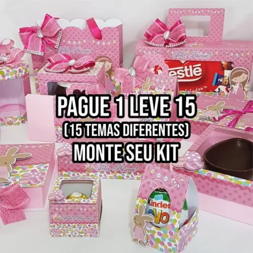 Arquivo de corte Kit Páscoa Menina 4 STUDIO E PDF+14 ARQUIVO