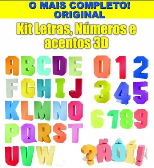 Arquivo de Corte Letras e Números 3d Silhouette