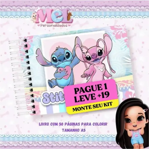 Arquivo de Corte Livro de Colorir Bobbie Goods Stitch Angel