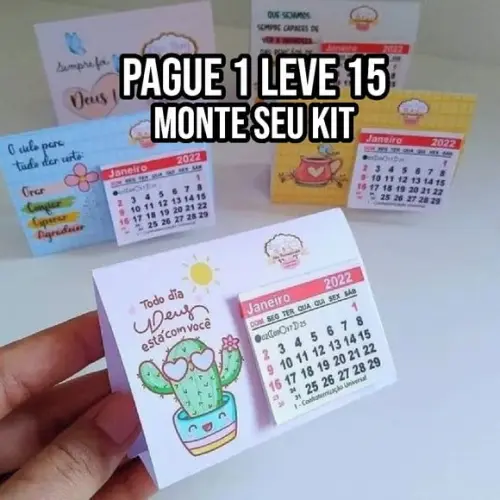 Arquivo de corte Mini Calendário de mesa 2022 STUDIO/PNG +14