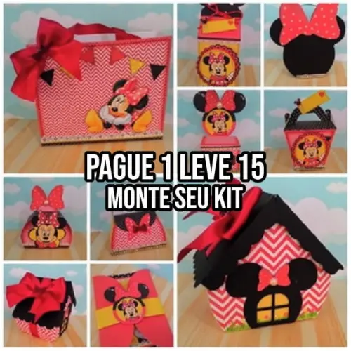 Arquivo de corte Minnie Vermelha 4 STUDIO +14 ARQUIVOS