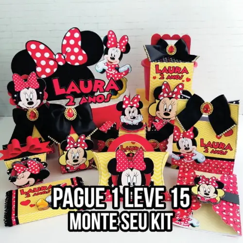 Arquivo de corte Minnie Vermelha 2 STUDIO/PDF +14 ARQUIVOS