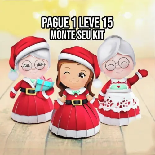 Arquivo de corte Porta bombom mamãe noel STUDIO/PDF+14