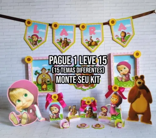 Arquivo de Corte Só um bolinho Masha e o Urso ST/PDF+14 ARQU