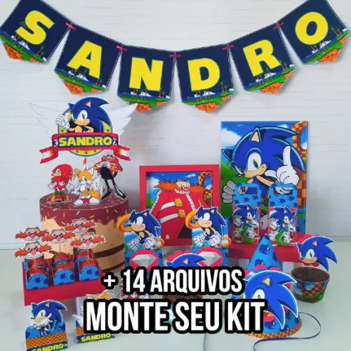 Arquivo de corte Só um bolinho Sonic STUDIO/PDF+14 ARQUIVOS