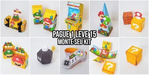 Arquivo de corte Super Mario 5 STUDIO/PDF +14 ARQUIVOS