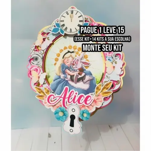 Arquivo de Corte Topo de Bolo Alice no País das Maravilhas 4