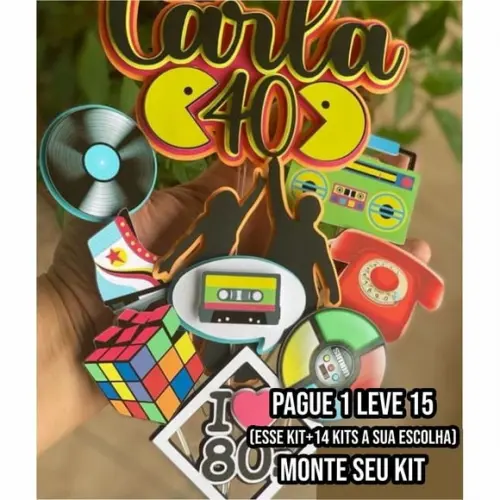 Arquivo de Corte Topo de Bolo Anos 80