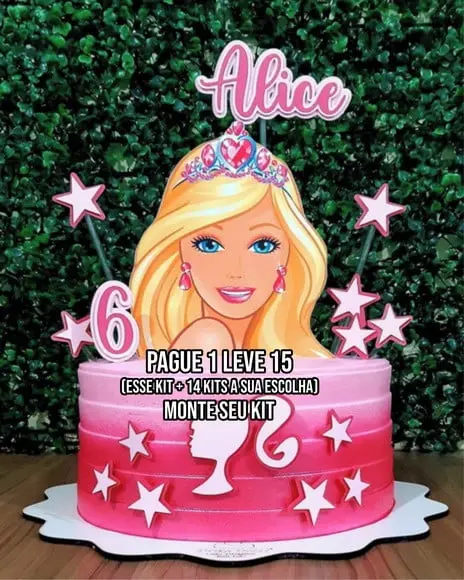 Arquivo de Corte Topo de Bolo Barbie 1 Silhouette Studio+14