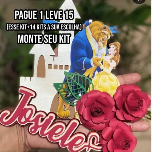 Arquivo de Corte Topo de Bolo Bela e a Fera