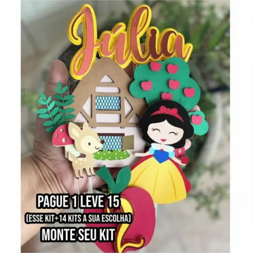 Arquivo de Corte Topo de Bolo Branca de Neve