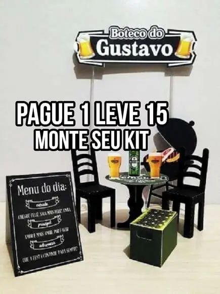 Arquivo de corte Topo de Bolo Boteco STUDIO + 14 ARQUIVOS