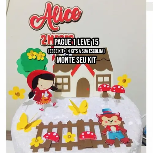 Arquivo de Corte Topo de Bolo Chapeuzinho Vermelho 3