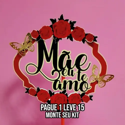 Arquivo de Corte Topo de Bolo Dia das Mães 3 Studio/pdf