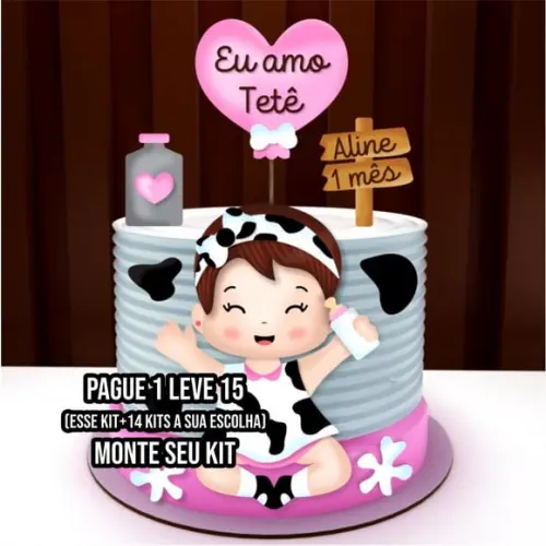 Arquivo de Corte Topo de Bolo Eu Amo Tetê 5