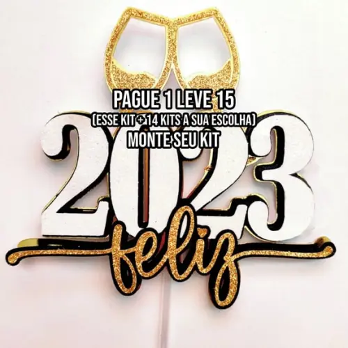 Arquivo de Corte Topo de Bolo Feliz 2023 Studio+14