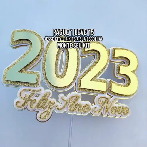 Arquivo de Corte Topo de Bolo Feliz Ano Novo 2023 2 Studio