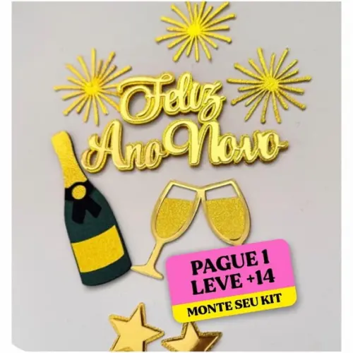 Arquivo de Corte Topo de Bolo Feliz Ano Novo 1
