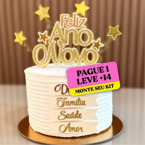 Arquivo de Corte Topo de Bolo Feliz Ano Novo 2