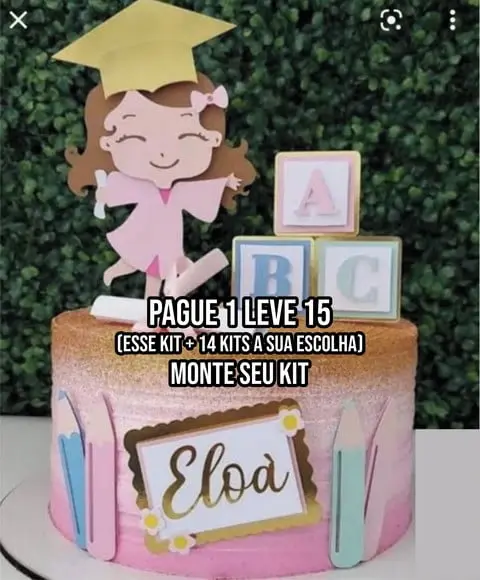 Arquivo de Corte Topo de Bolo Formatura Menina 2 Studio+14